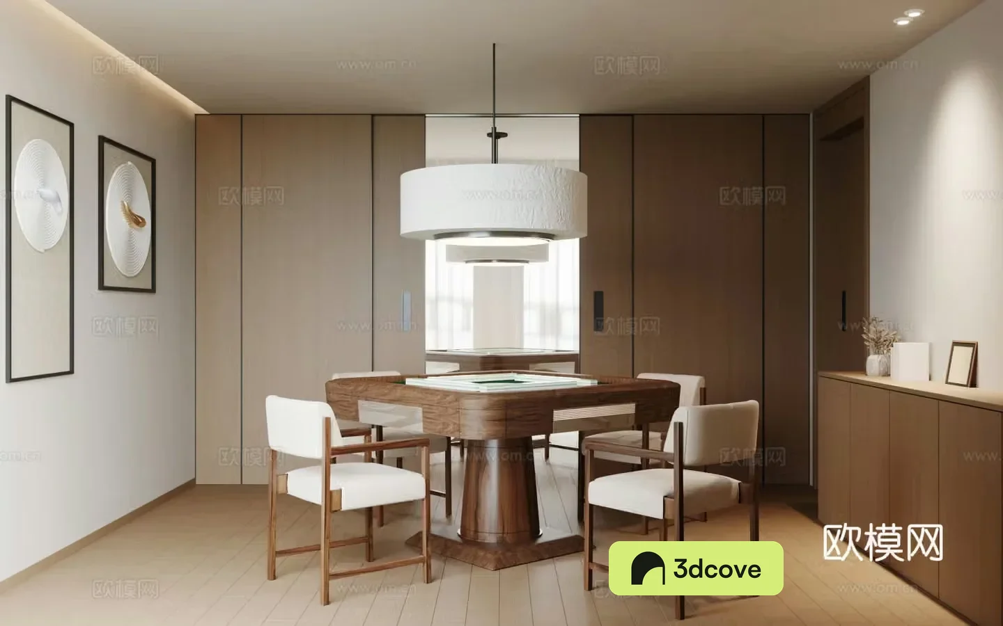 Chess and card room New Chinese mahjong table Chandelier
