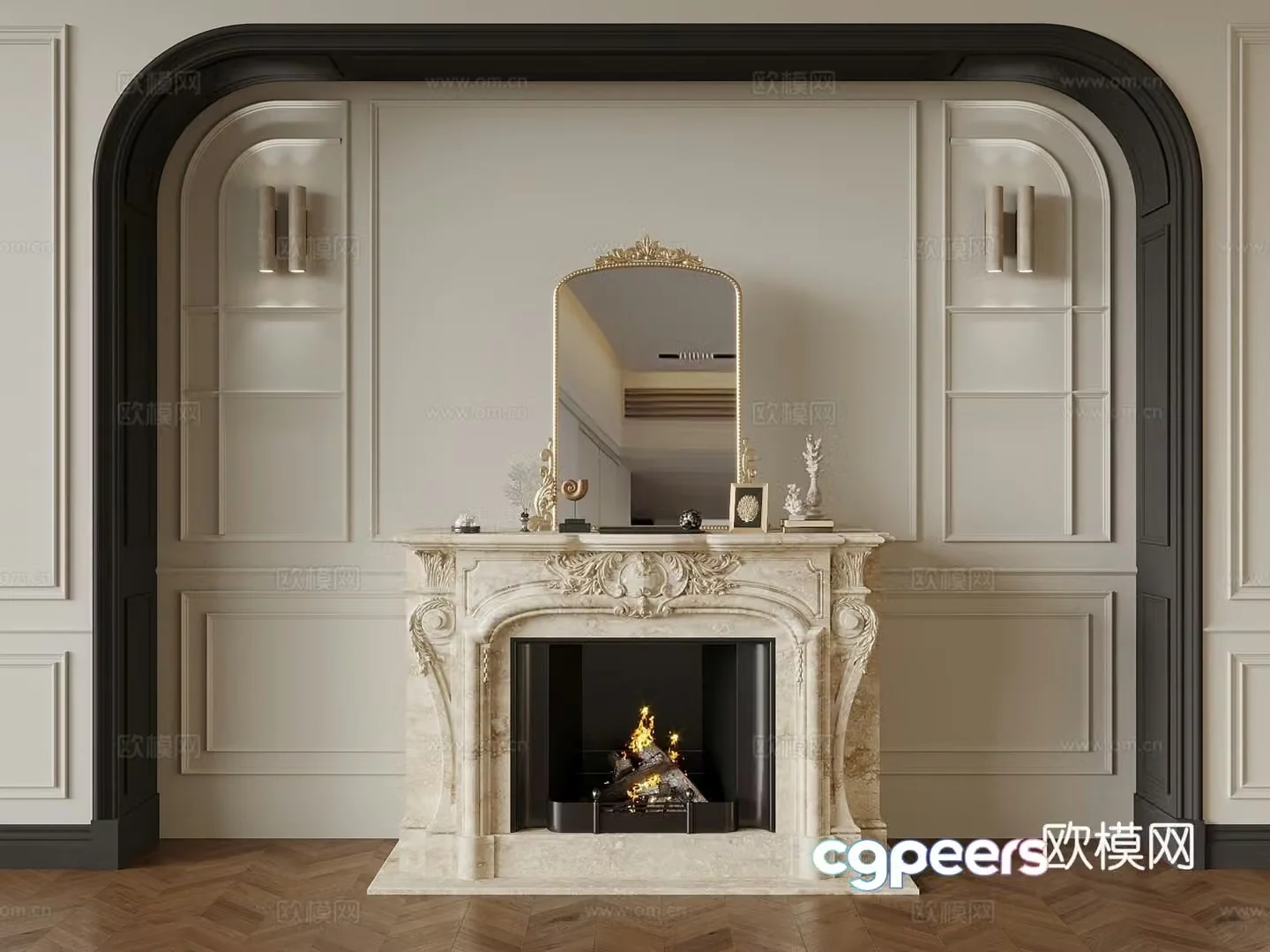 Fireplace French fireplace 3d model