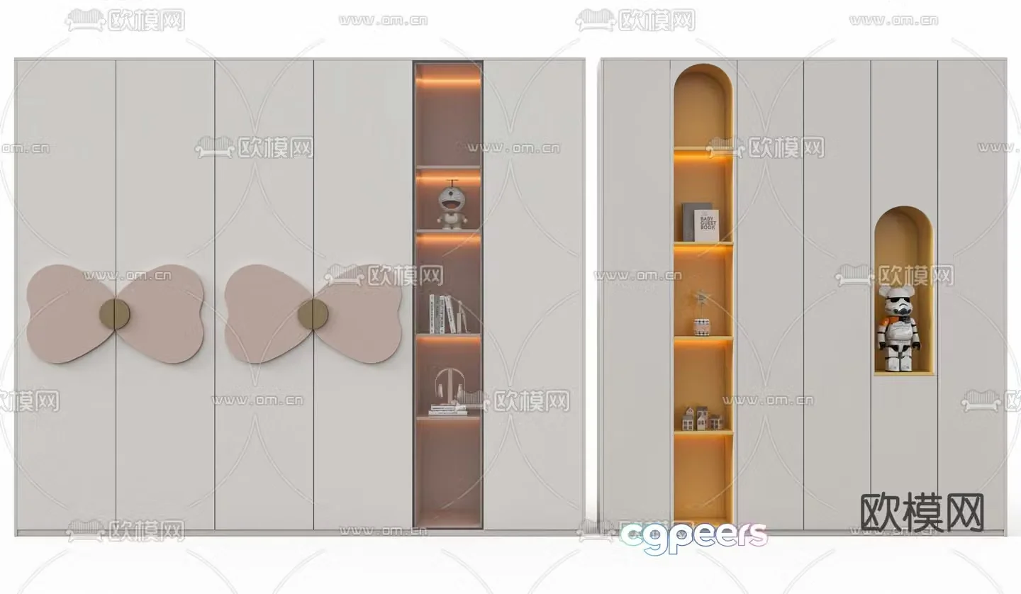 Modern children’s wardrobe 3d model
