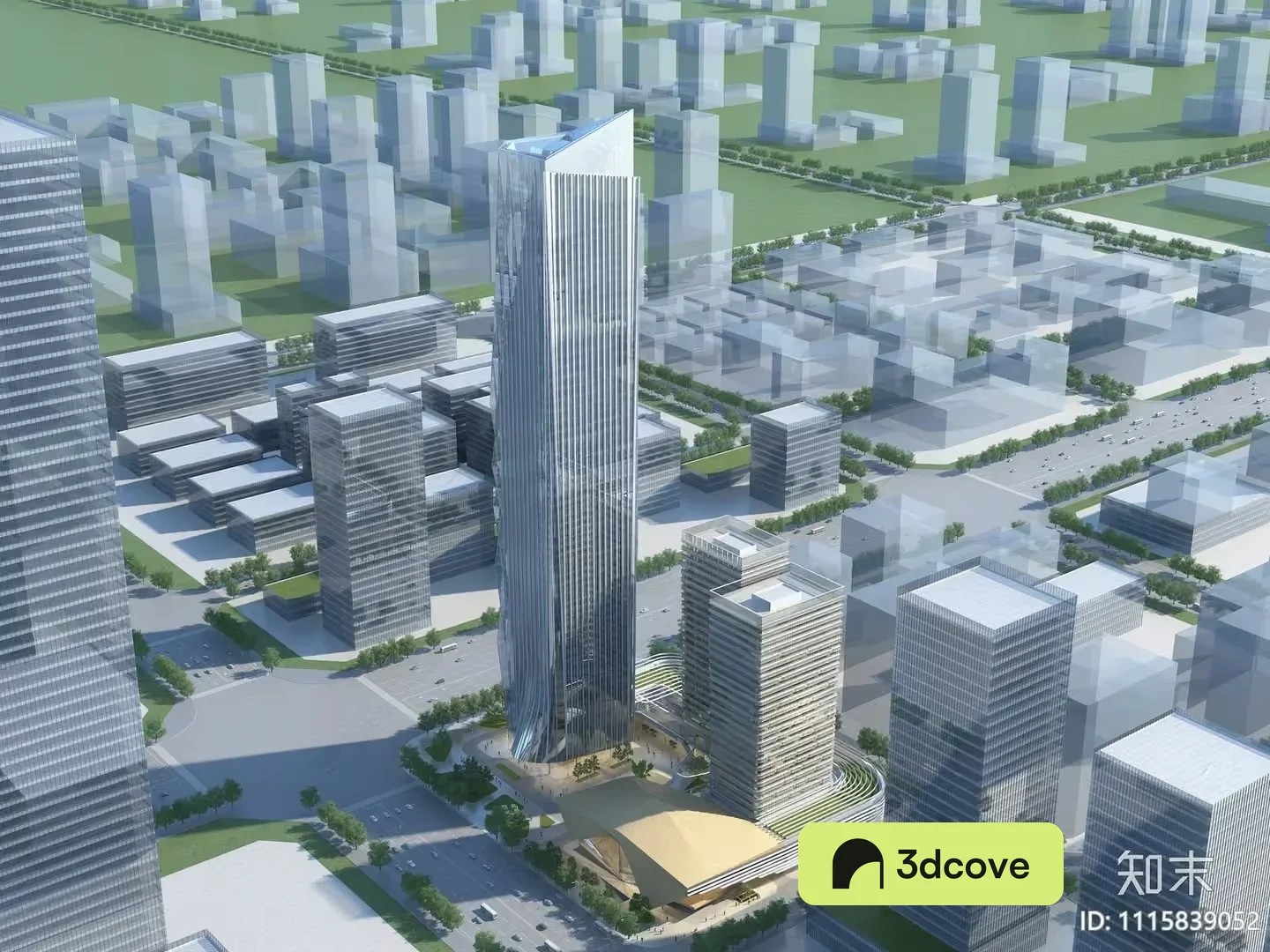 The Main Subject Is A Cityscape With Tall Buildings