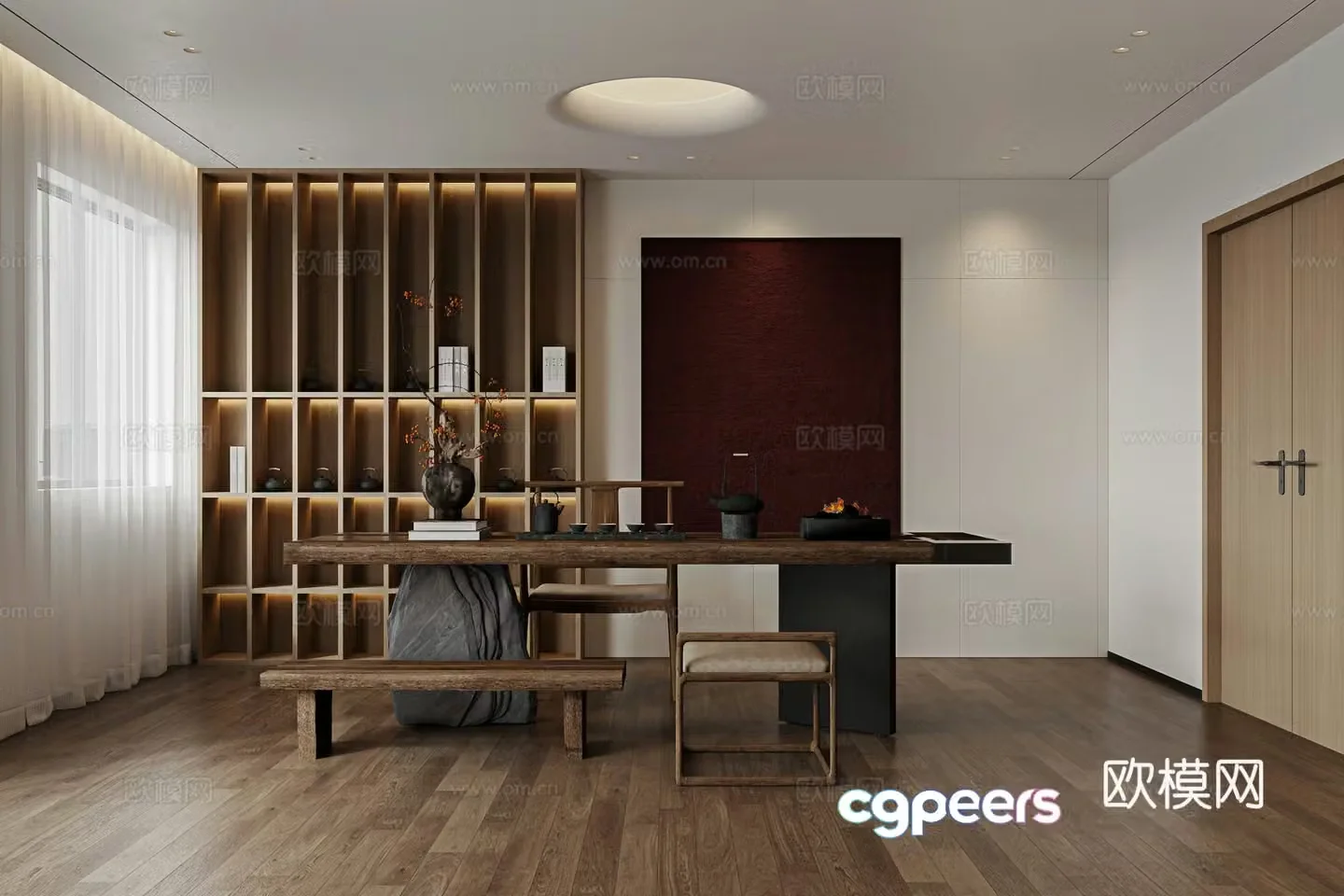 Company reception area Tea room New Chinese tea room Chinese tea room 3D model