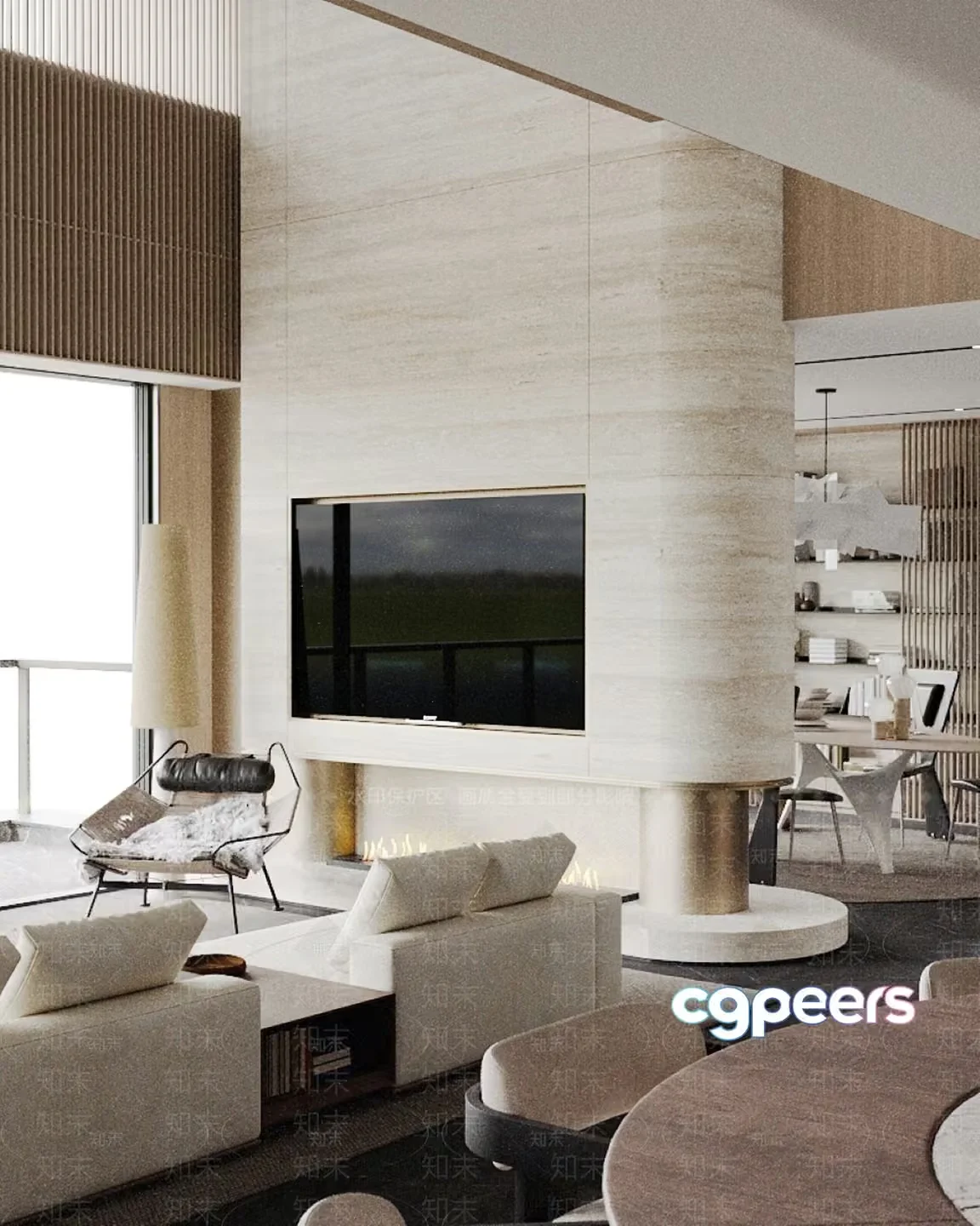 Modern Living Room 3D Model – 1413 – CORONA Render