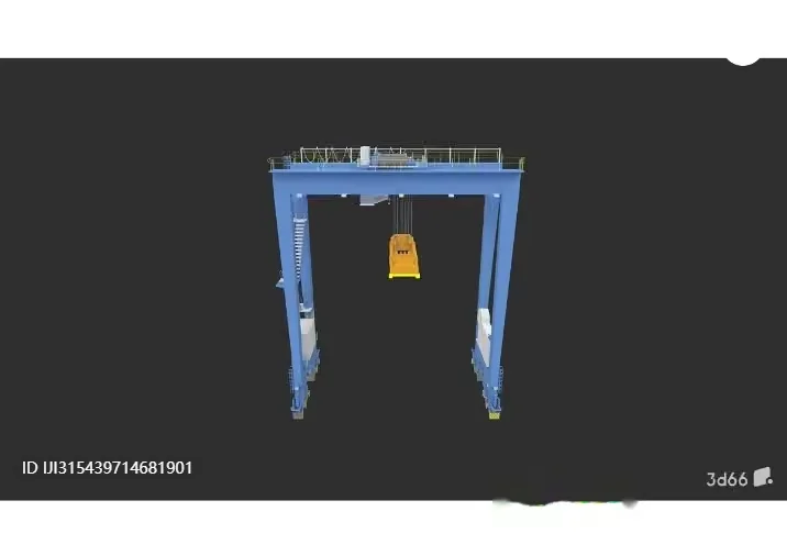 A Blue Crane With A Yellow Hook 3D Model – 6456 – VRAY Render