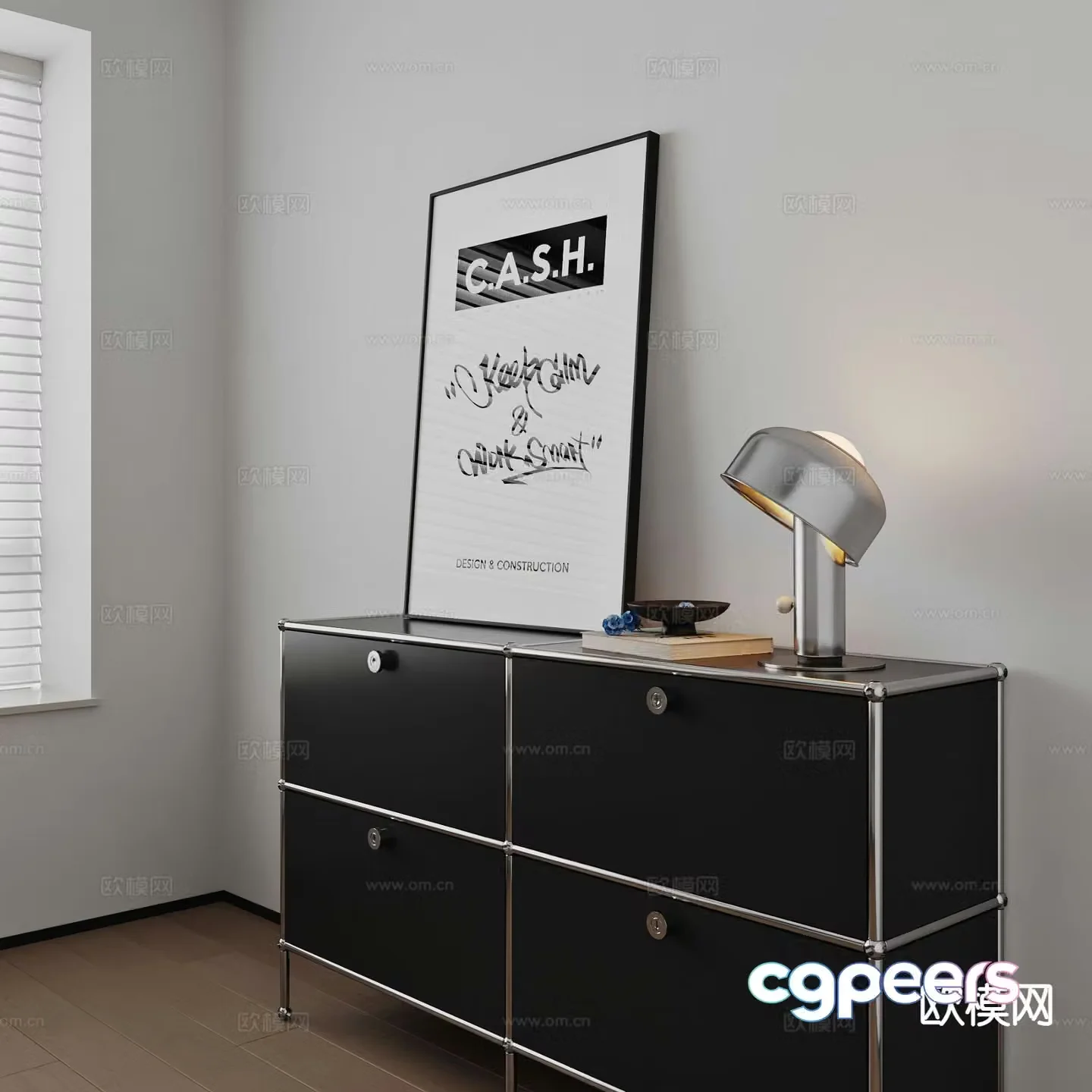 Modern side cabinet chest 3d model