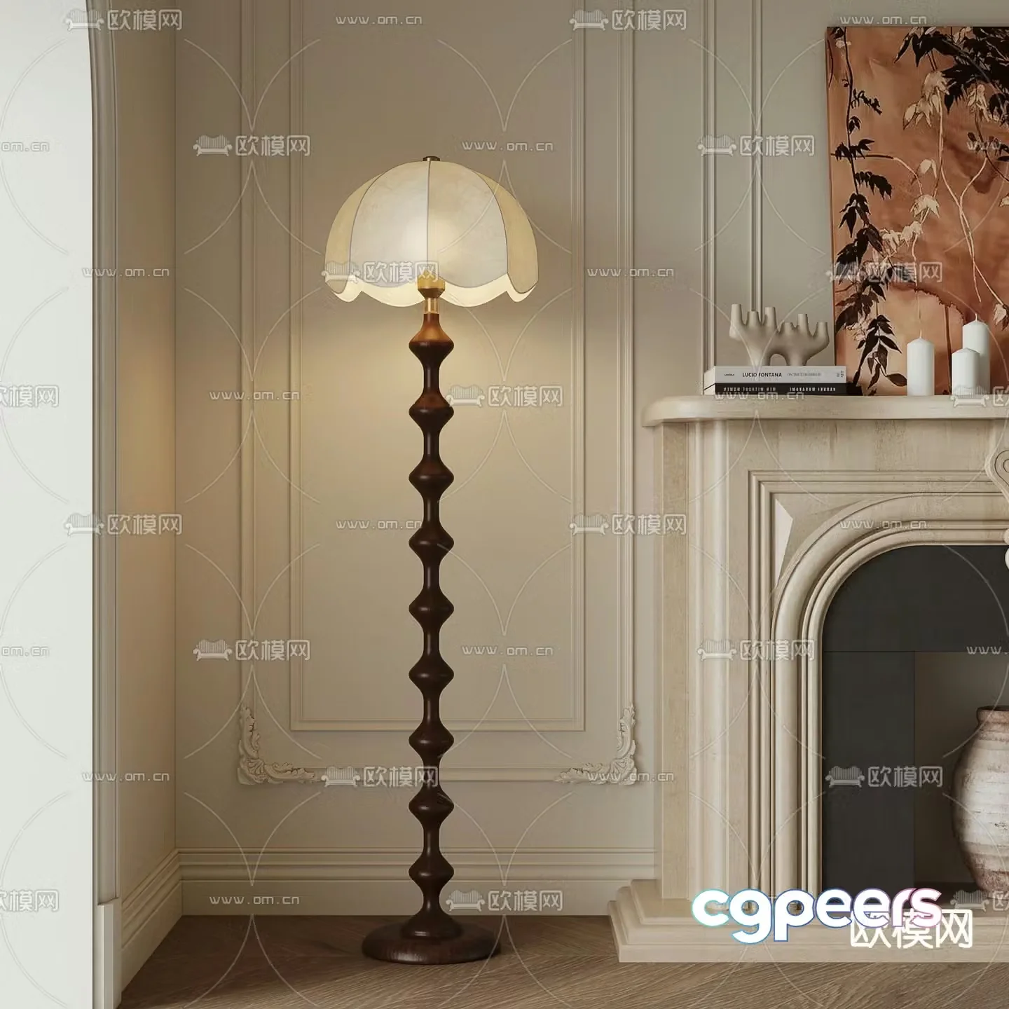 Medieval style floor lamp 3d model