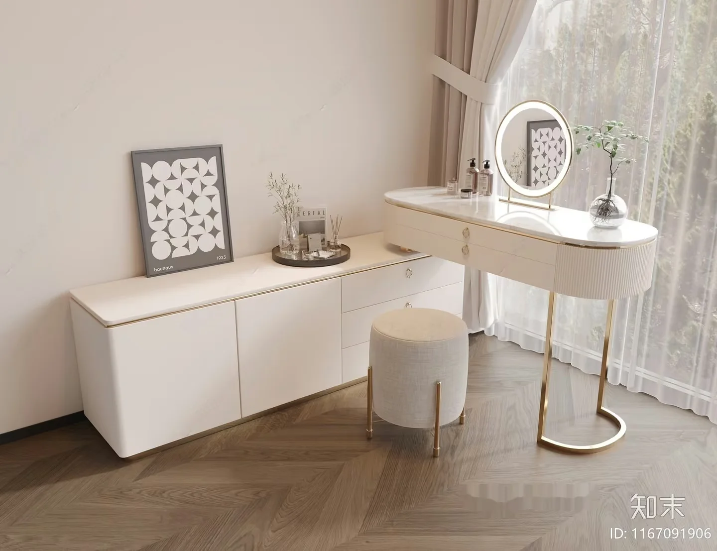 Modern Dressing Table 3D Model – 437 – VRAY Render
