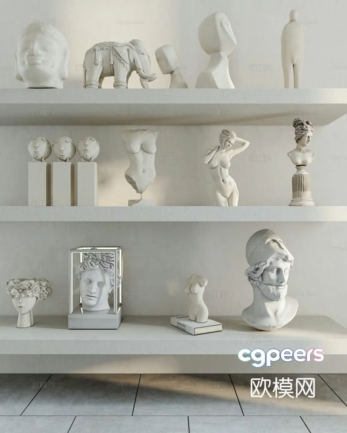 Modern sculpture ornaments 3d model