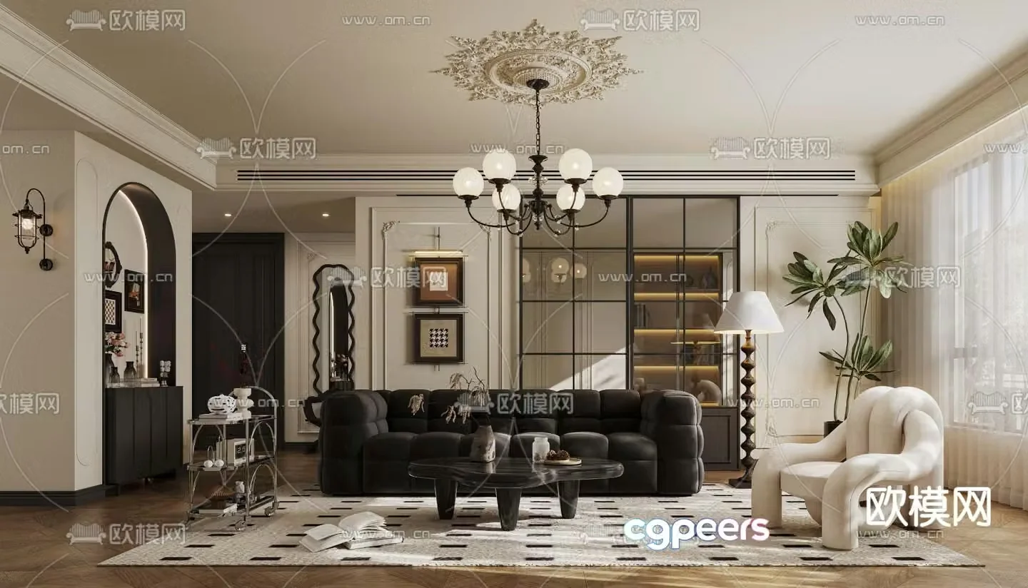 French living room 3d model