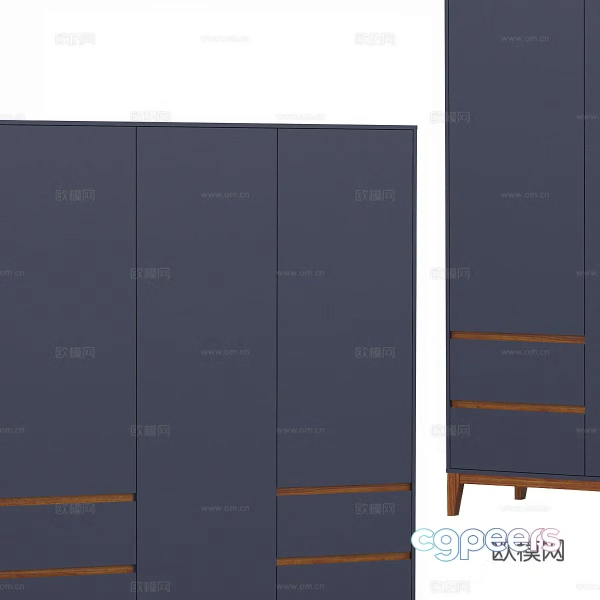 Nordic simple wardrobe wardrobe simple wardrobe bedroom wardrobe cabinet 3d model