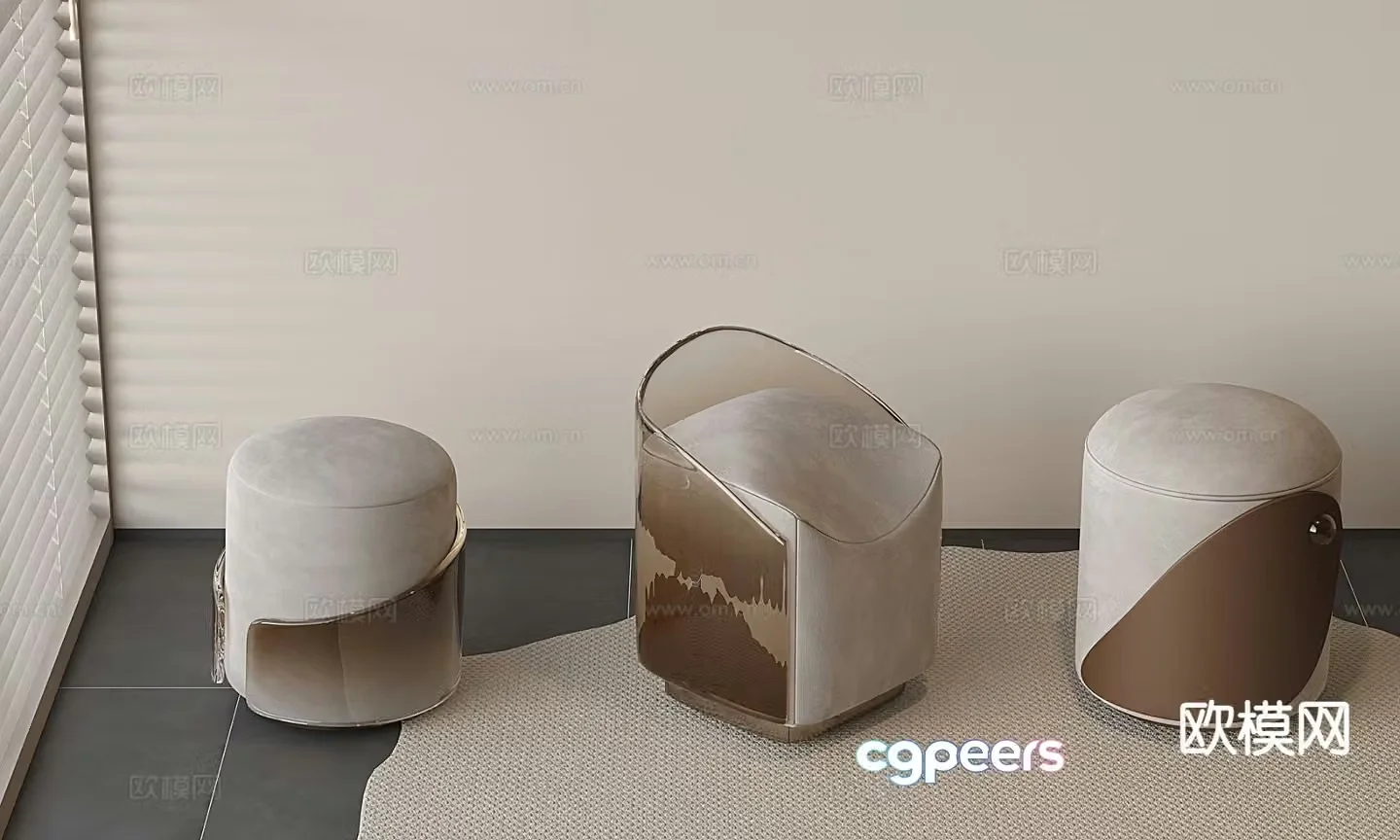 Stool dressing stool makeup stool sofa stool 3d model