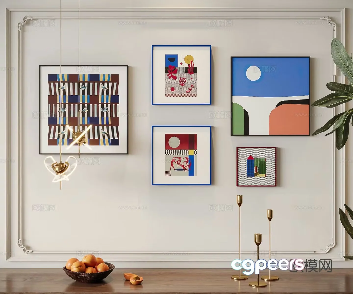 Decorative painting art painting combined hanging painting 3d model
