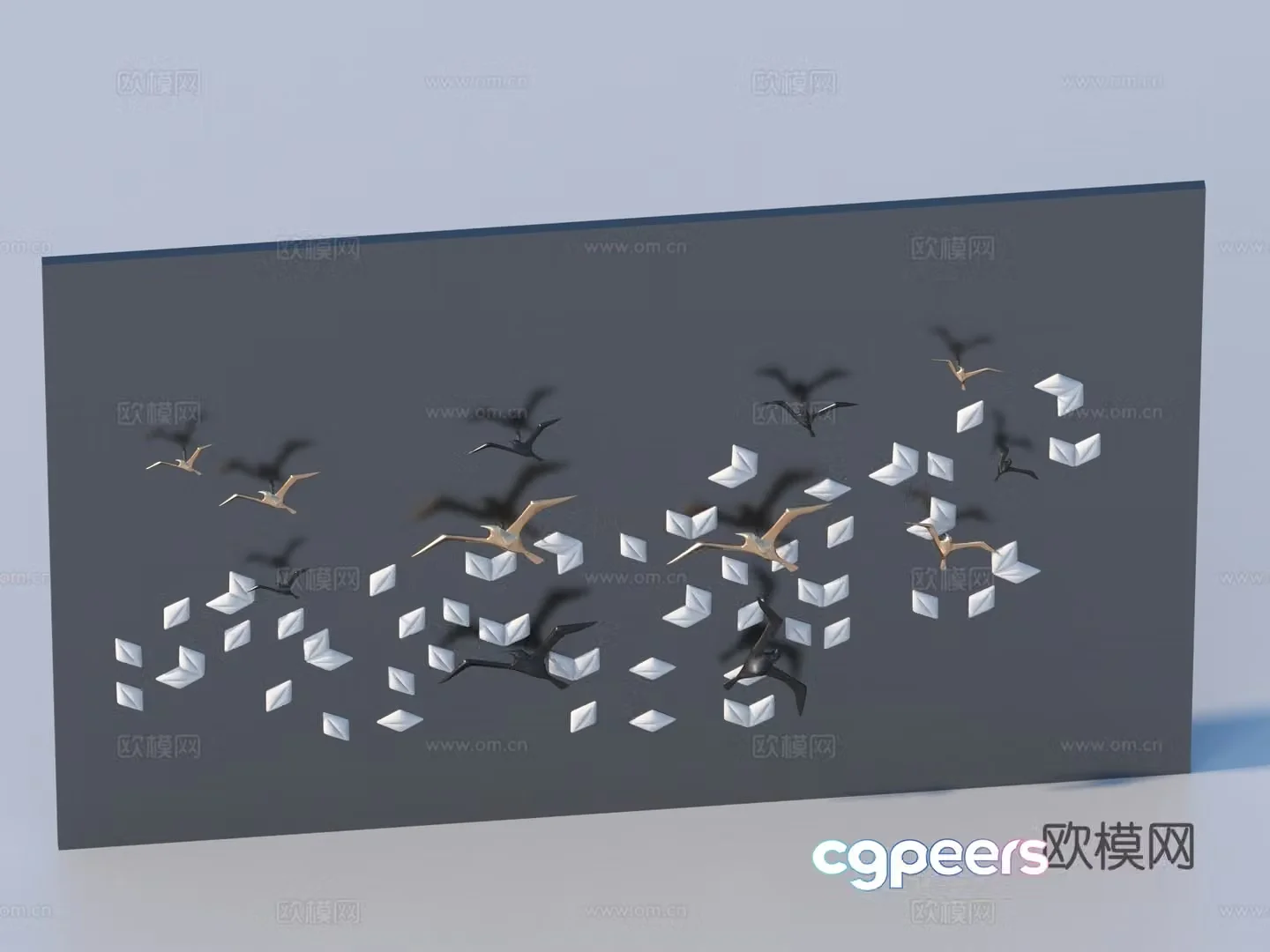 Wall decoration bird shape 3d model