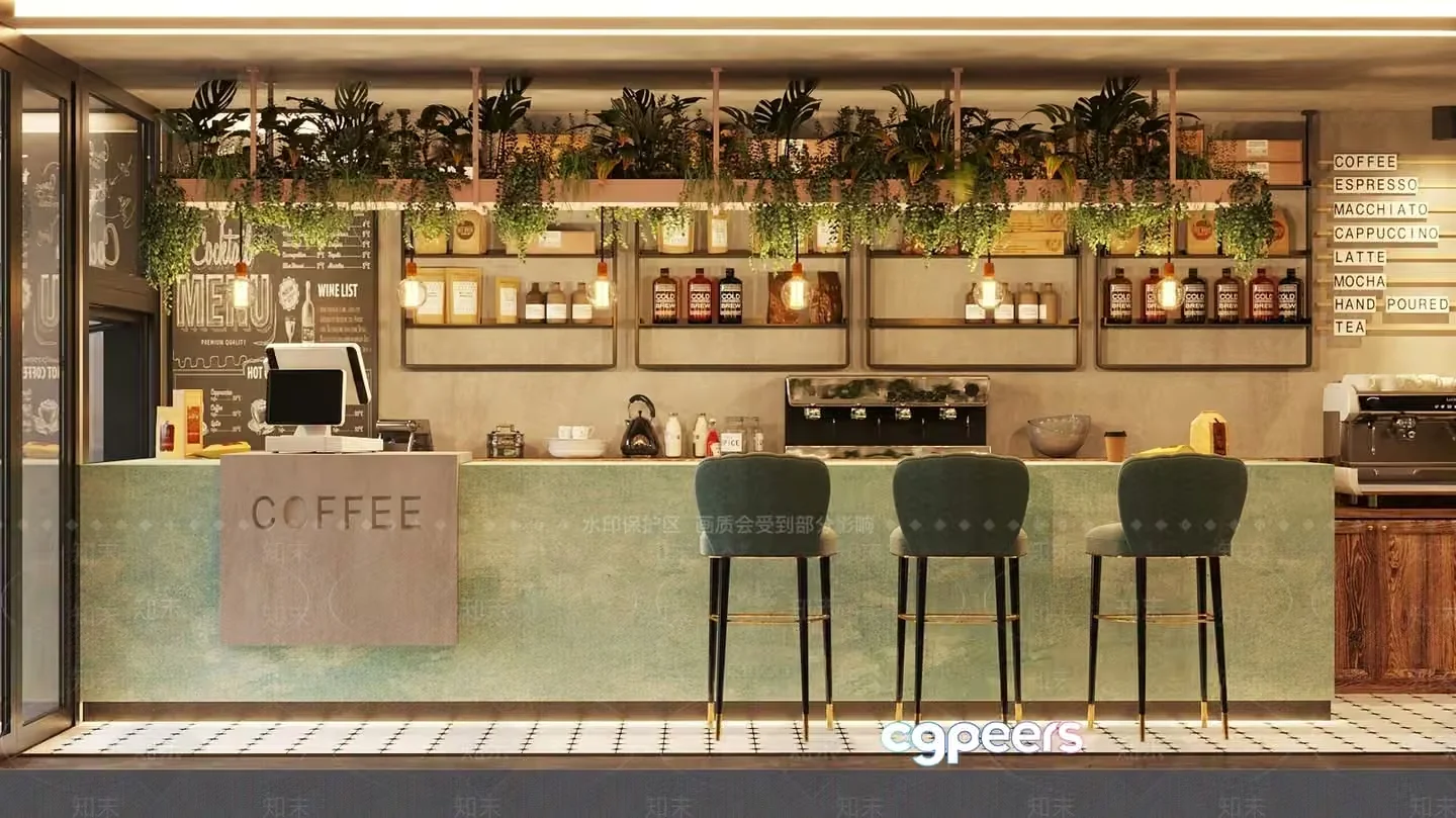 A Modern Coffee Bar 3D Model – 22083 – VRAY Render
