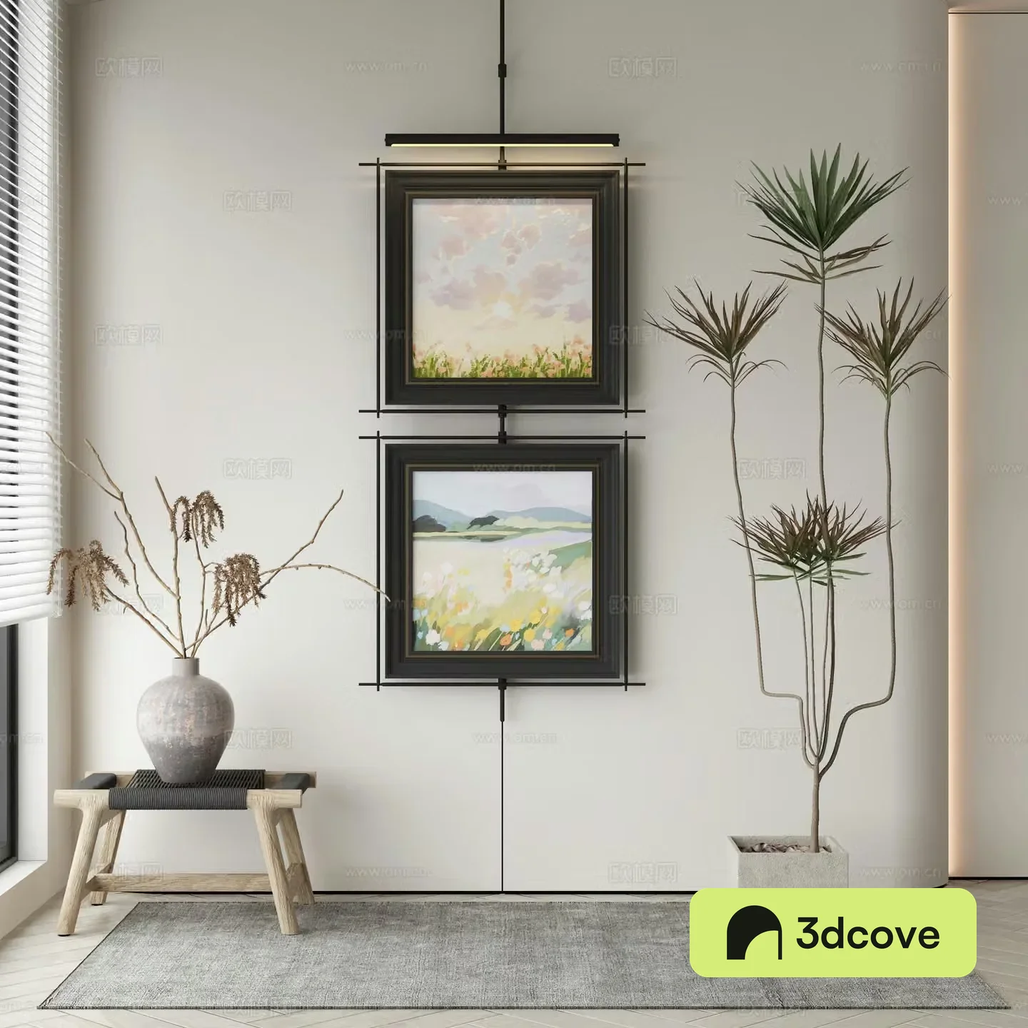 Wasabi hanging painting oil painting 3d model