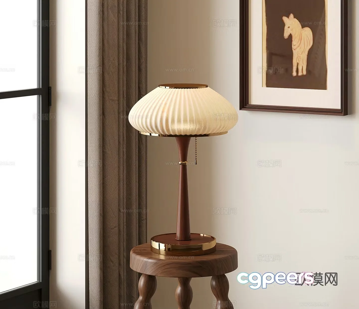 3D model of medieval style table lamp