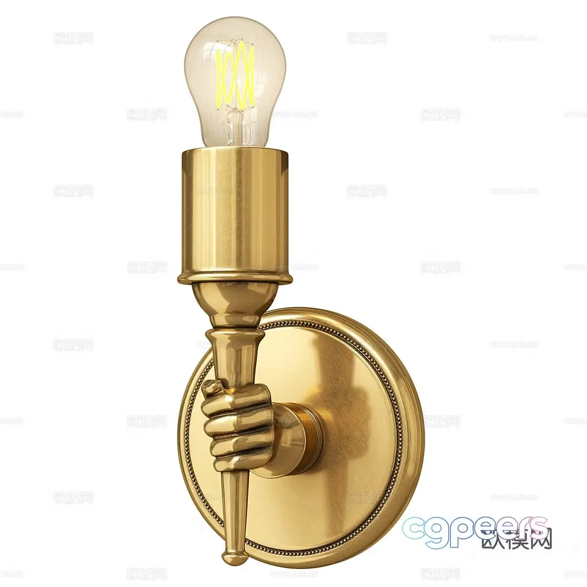 Modern hand shape metal wall lamp 3d model