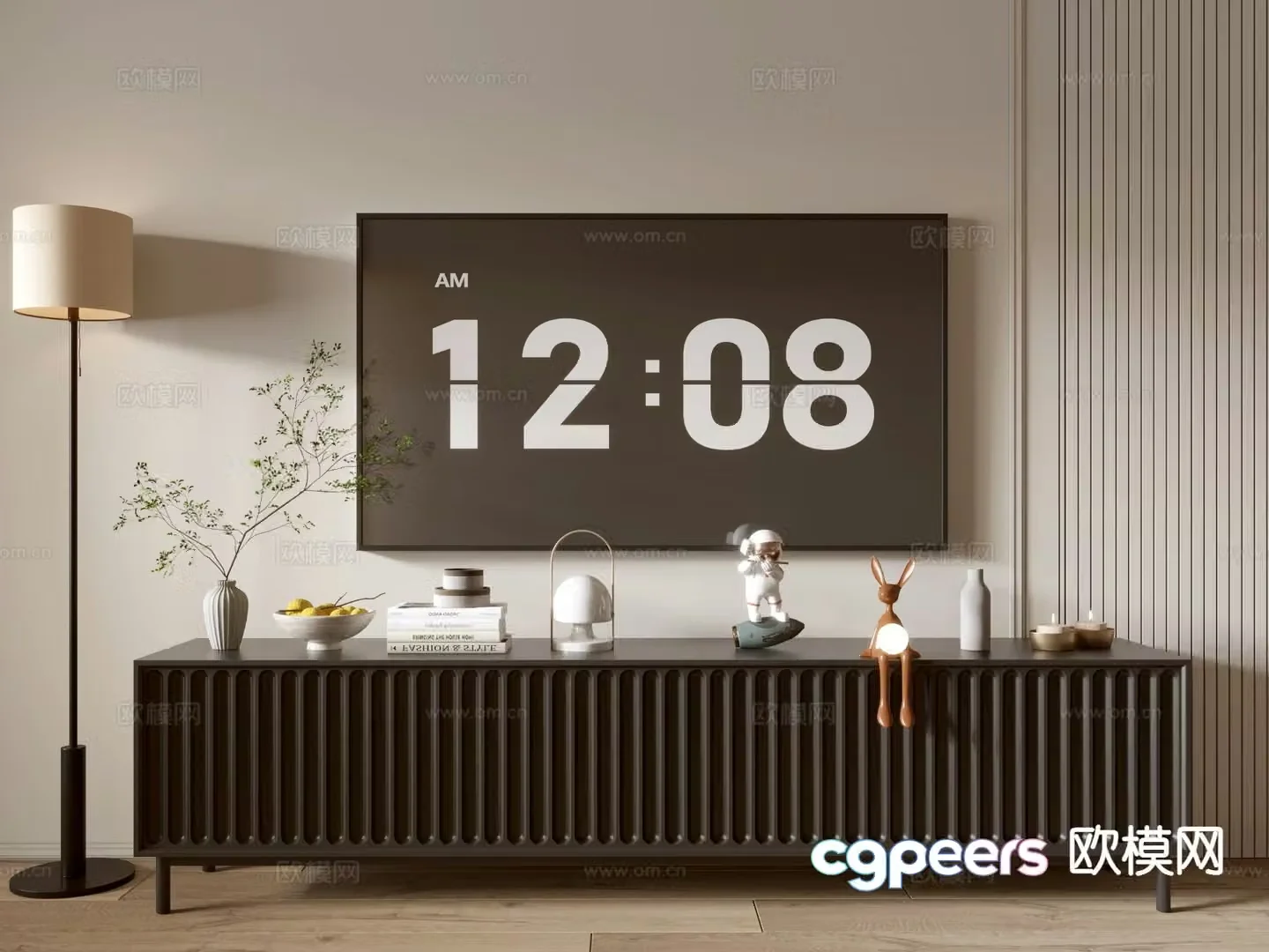 Modern black TV cabinet 3d model