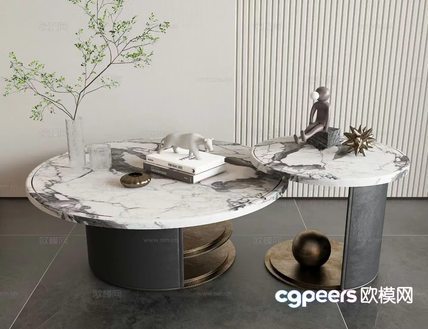 Light luxury coffee table mother-in-law coffee table 3d model