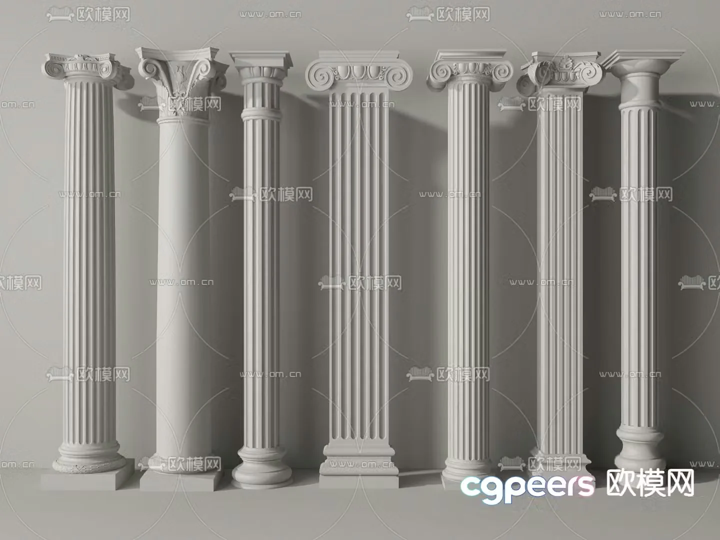 European column Roman column gypsum column 3d model