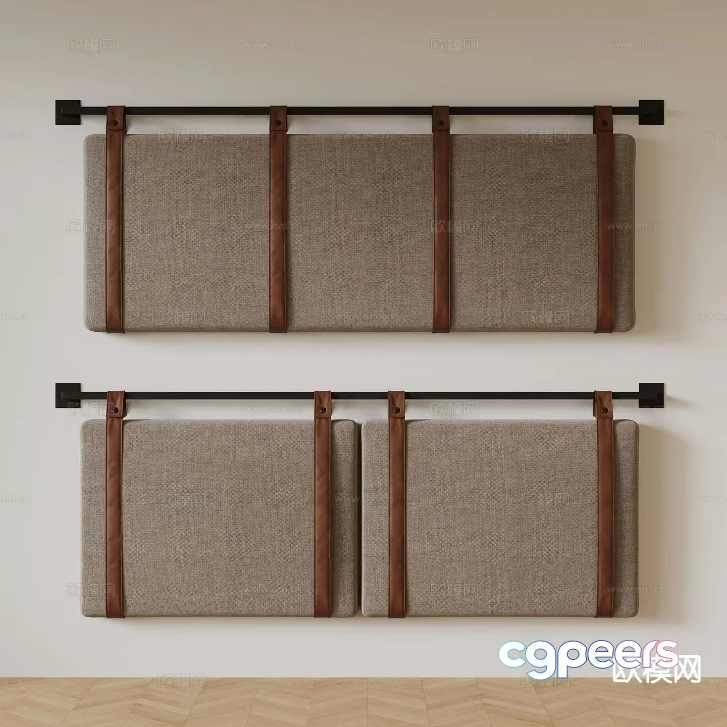 Modern soft cover bedside backrest bed backrest 3d model