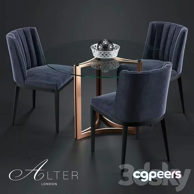 3ds Max Free – Bespoke Dining Chair 418 Cino Dining Table