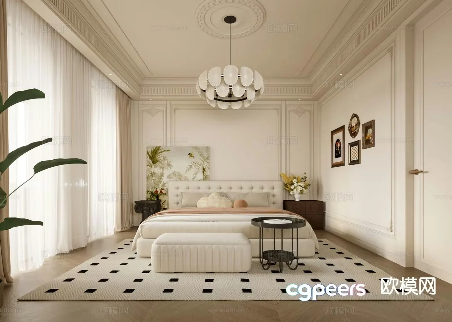 French bedroom master bedroom 3d model