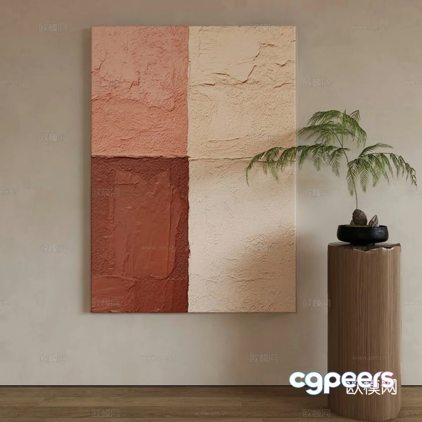 Modern Wasabi Hanging Painting Oil Painting 3D Model