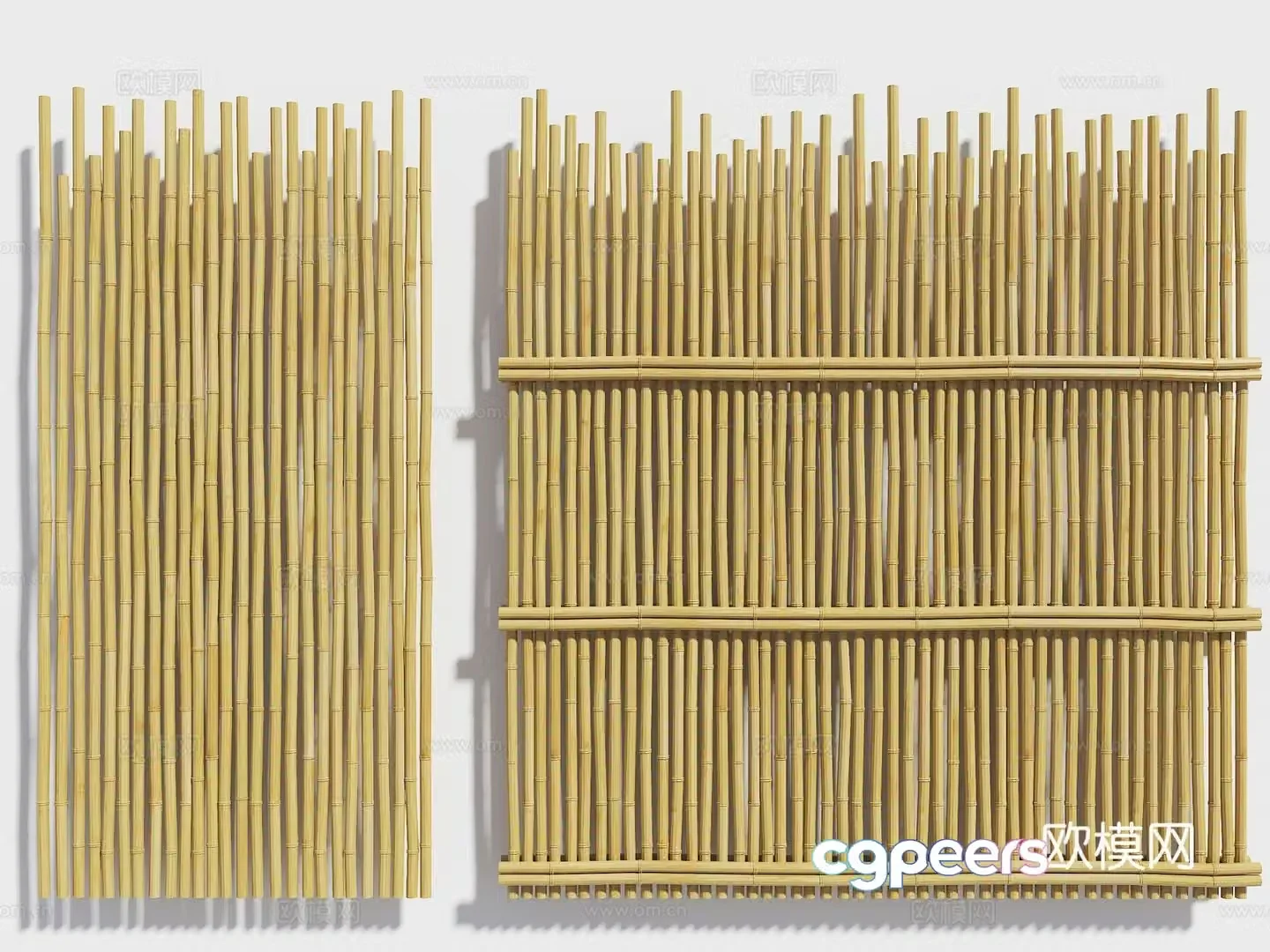 Chinese style fence bamboo fence bamboo partition 3d model