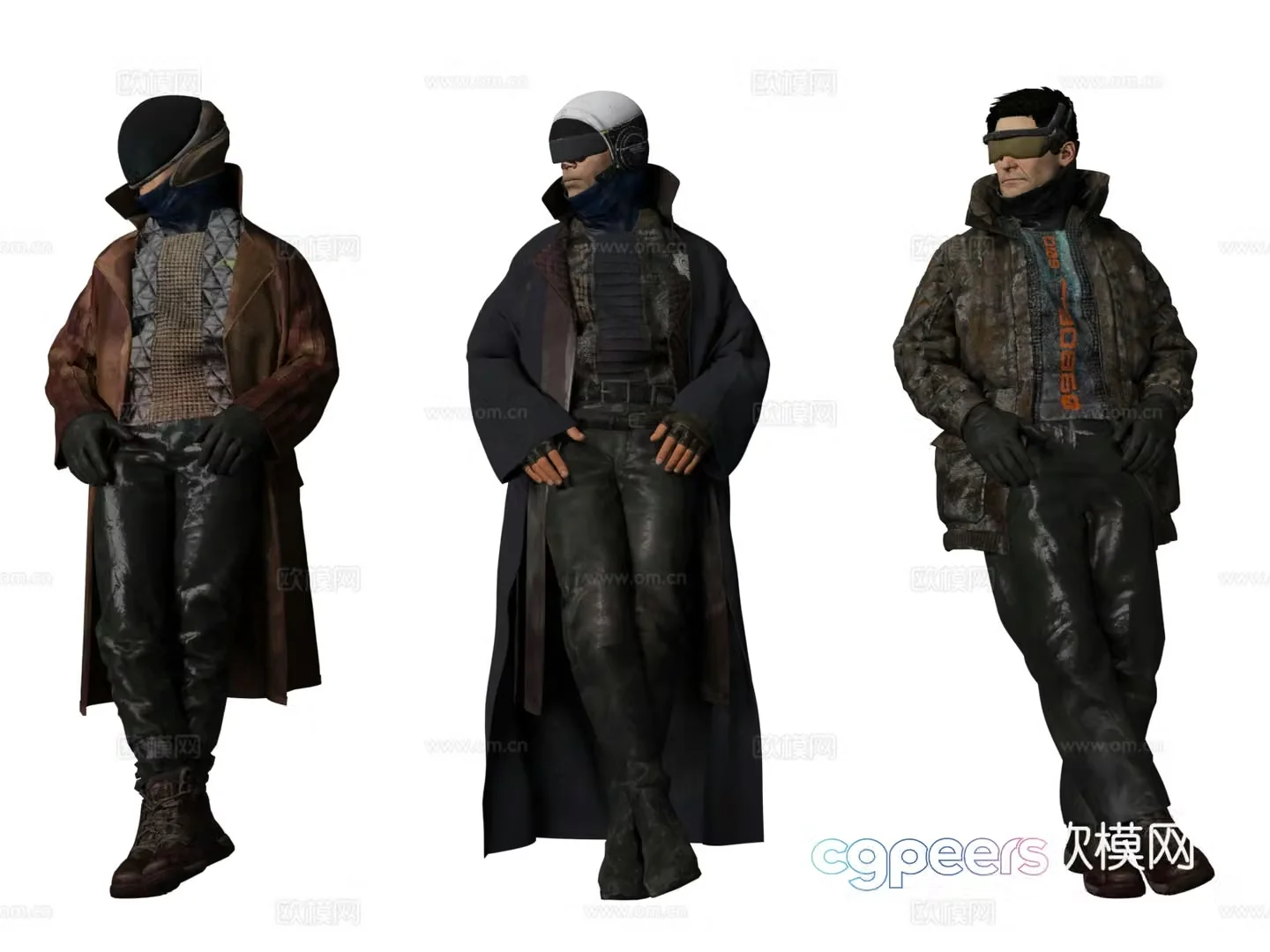 Standing against the wall Cyberpunk style Character Pose Model 3D Model