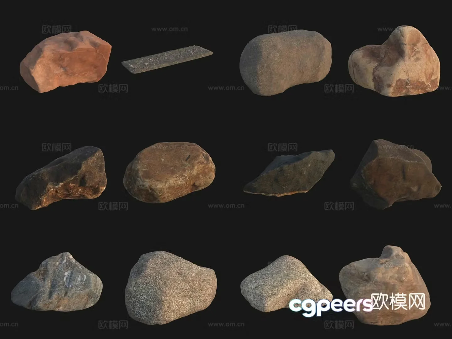 Rock big stone big stone pile 3d model