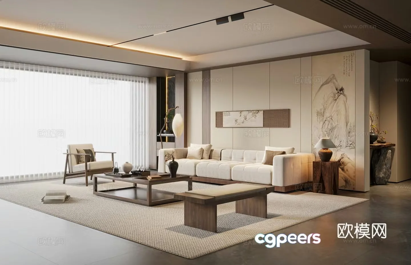 New Chinese living room 3D model