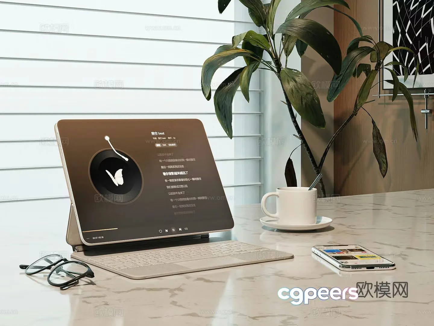 Modern tablet computer 3d model