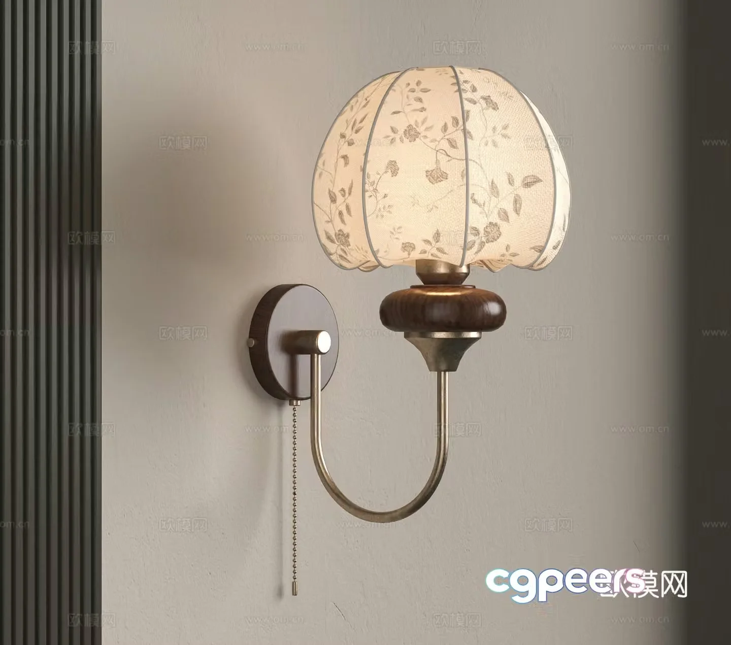 3D model of medieval style wall light
