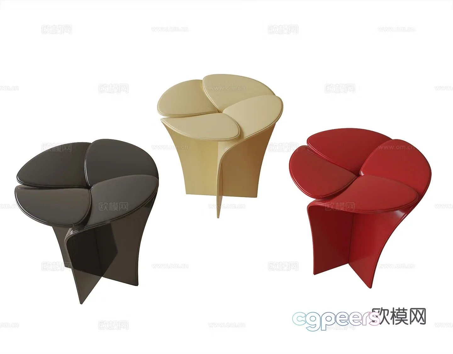 Modern stool children’s stool shoe change stool 3d model