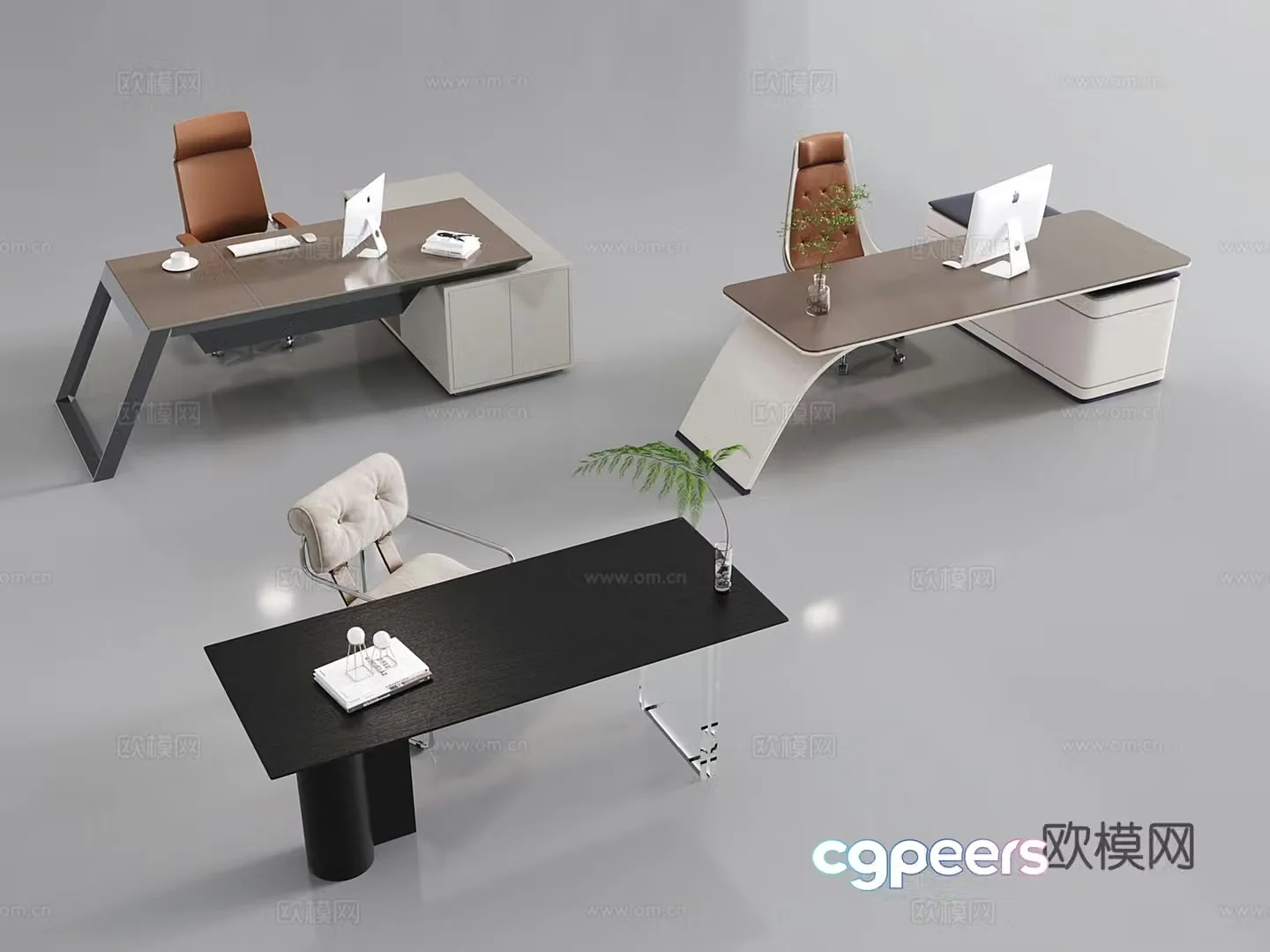 Modern office desk manager desk desk desk combination 3d model