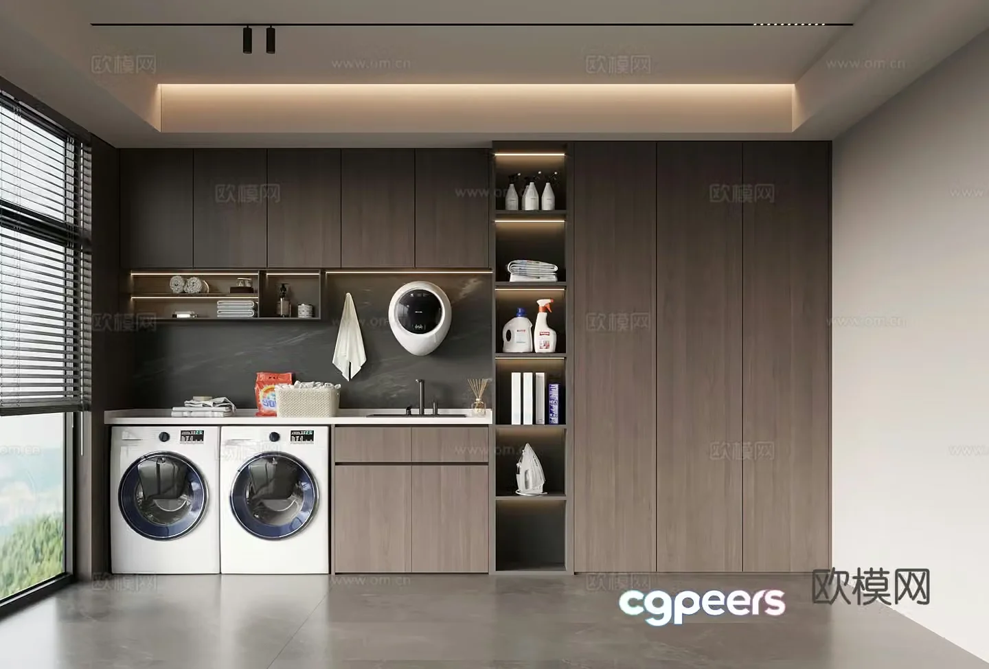 Laundry room Modern Italian laundry room Washing cabinet 3d model