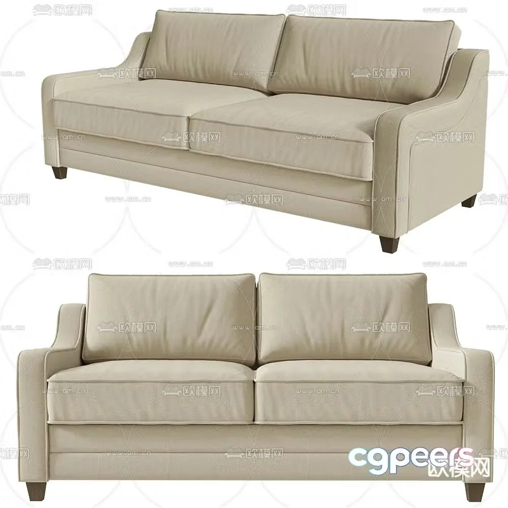 Etna loveseat bread sofa 3d model