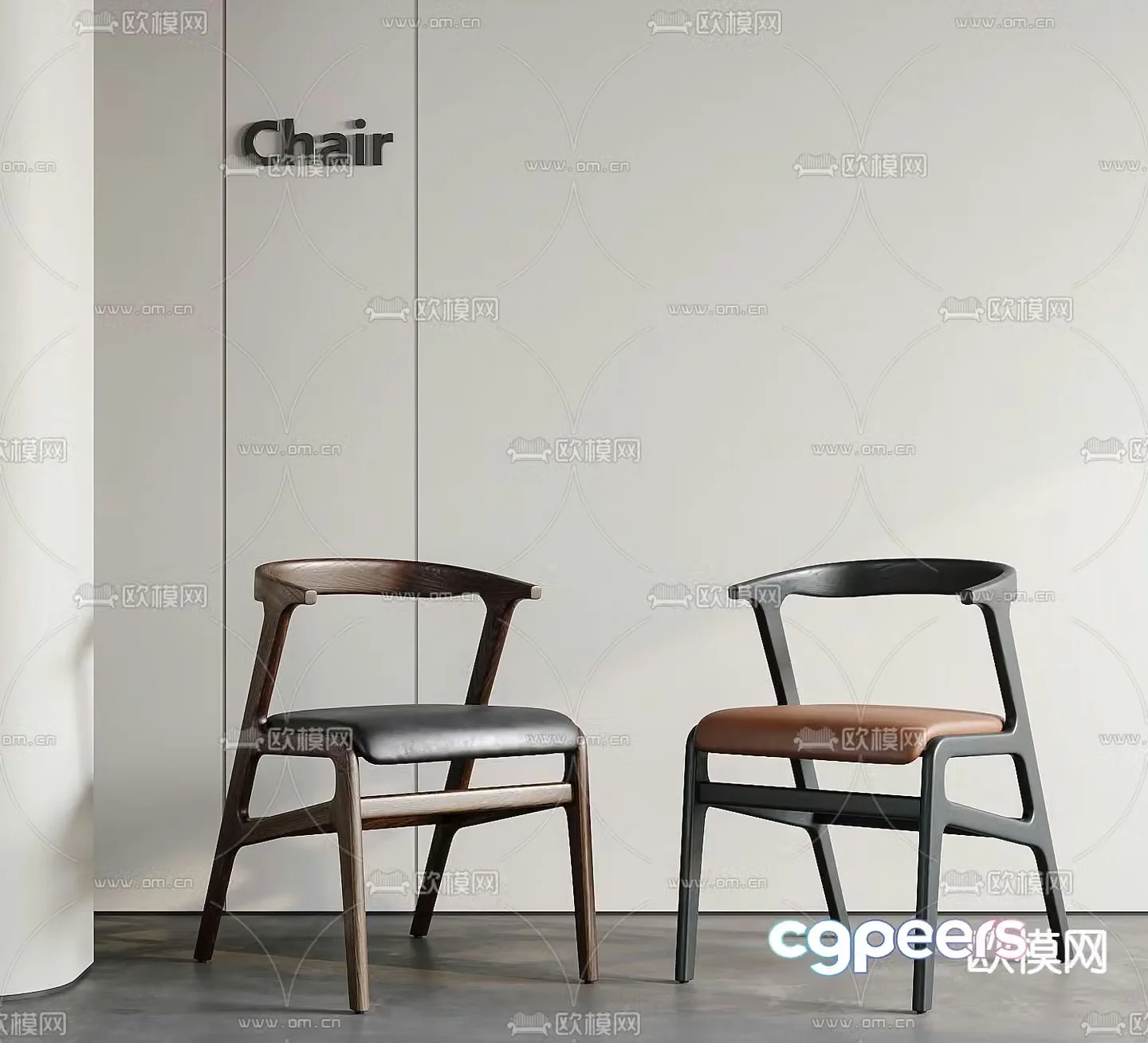 Wabi-sabi chair leisure chair 3d model