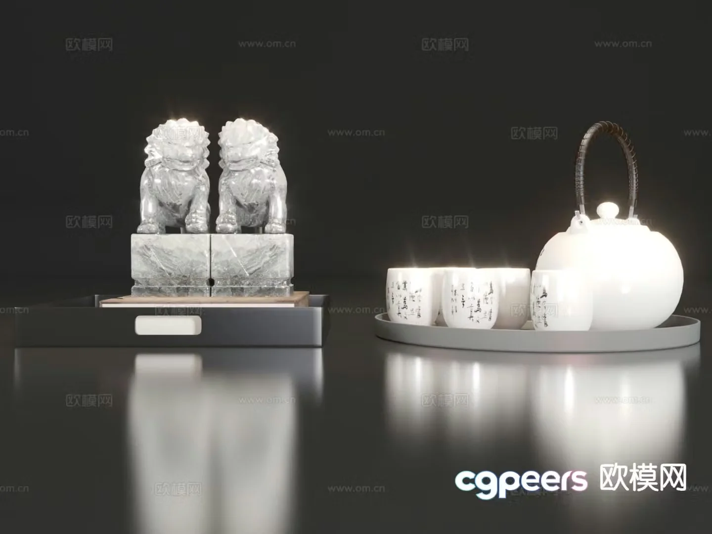 New Chinese style jewelry tea tray 3D model