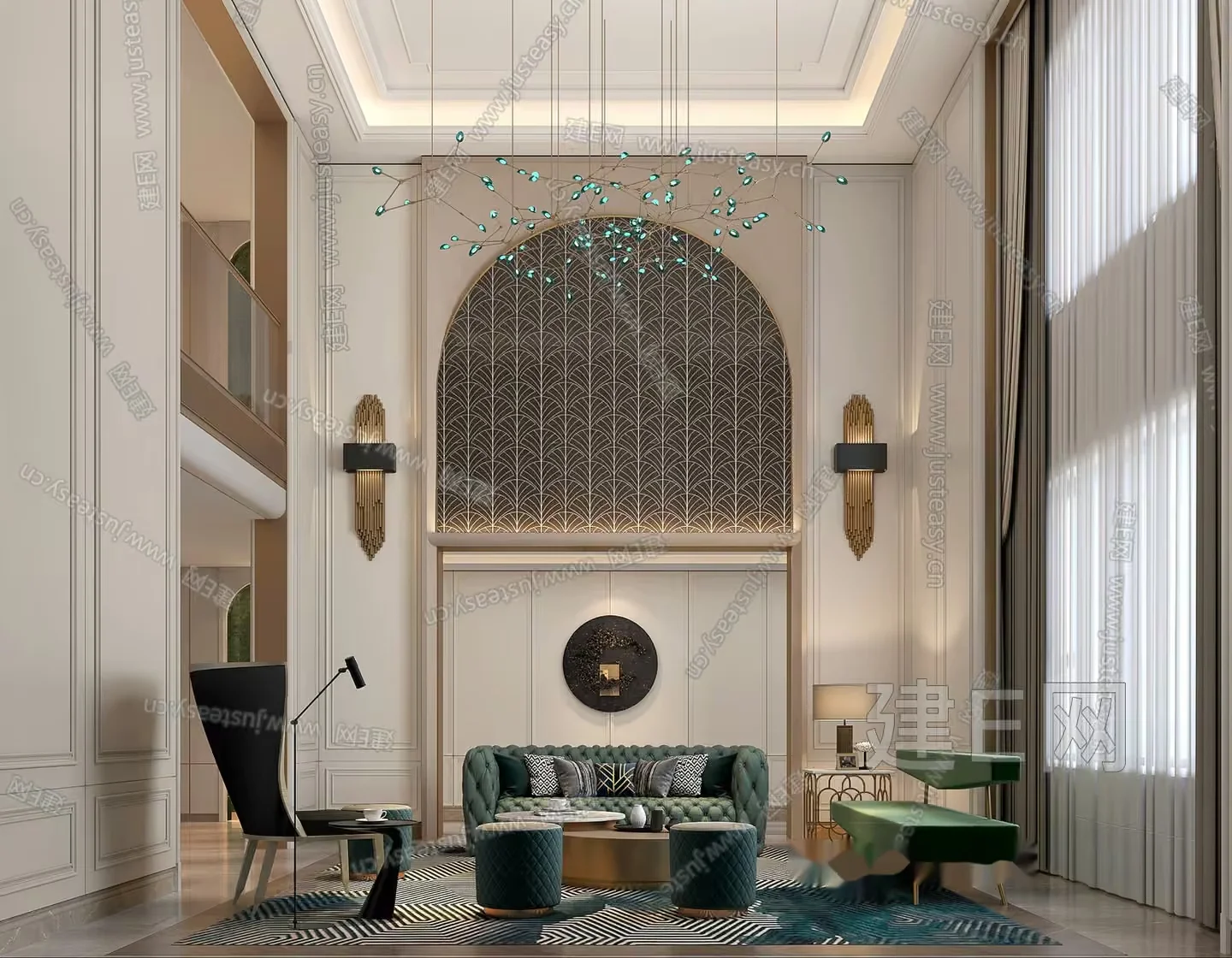 Modern Living Room 3D Model – 1906 – VRAY Render