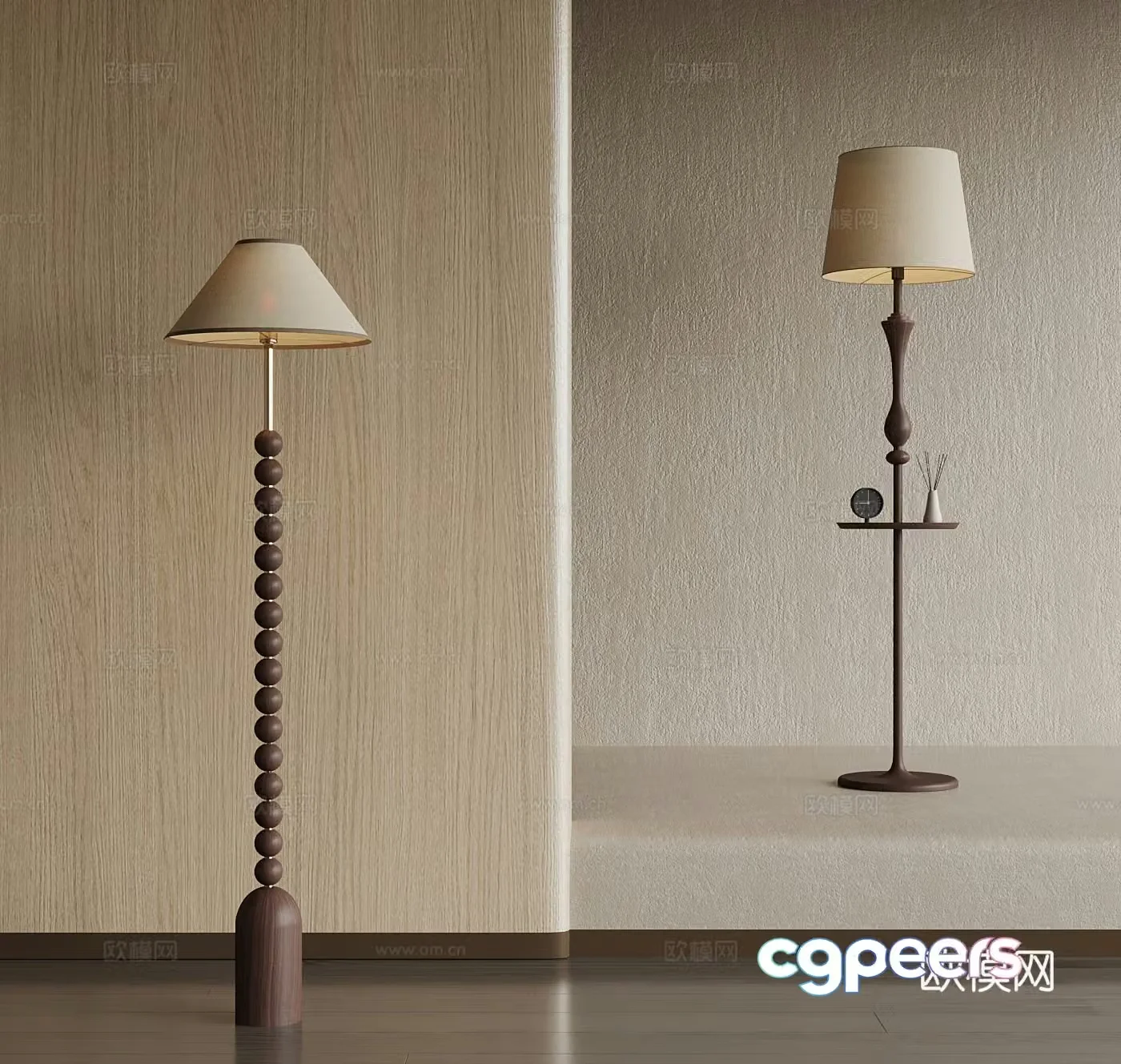 02 Middle-aged style floor lamp Art floor lamp 3d model