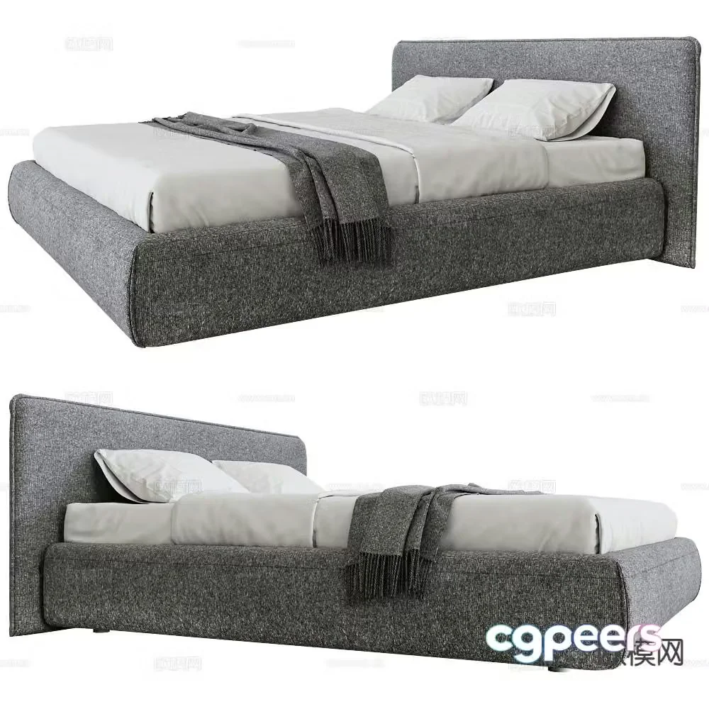 Partisan double bed 3d model