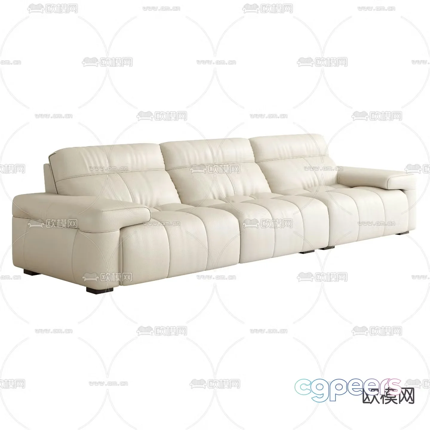 Modern three-seat sofa 3d model