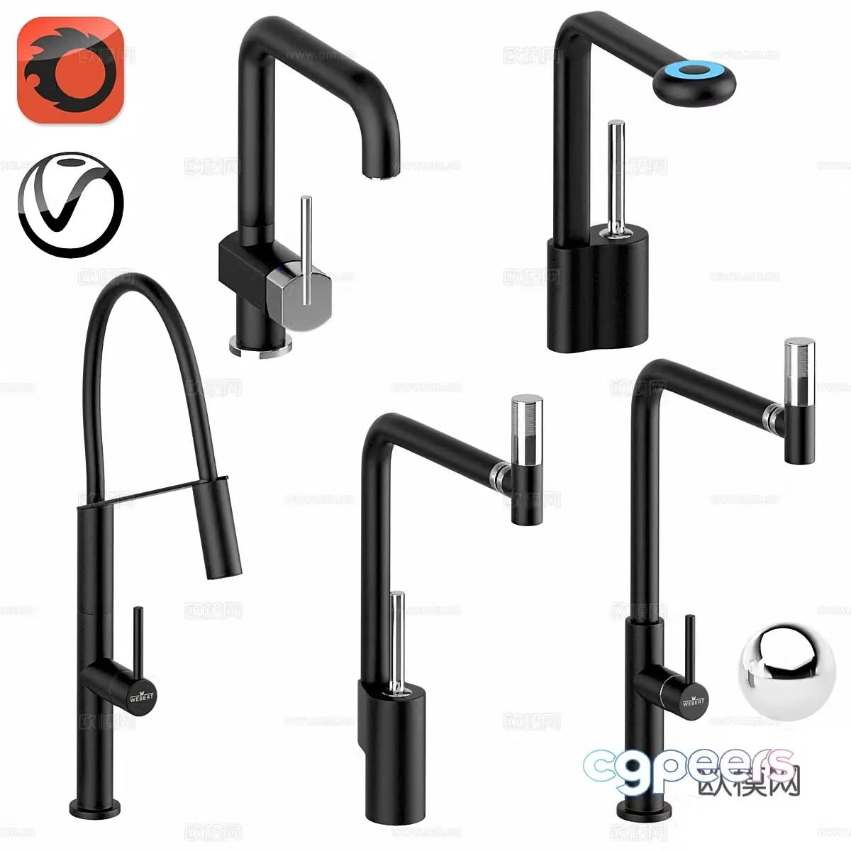 Faucet combination Bathroom faucet Kitchen faucet B&B faucet Hotel faucet 3D model