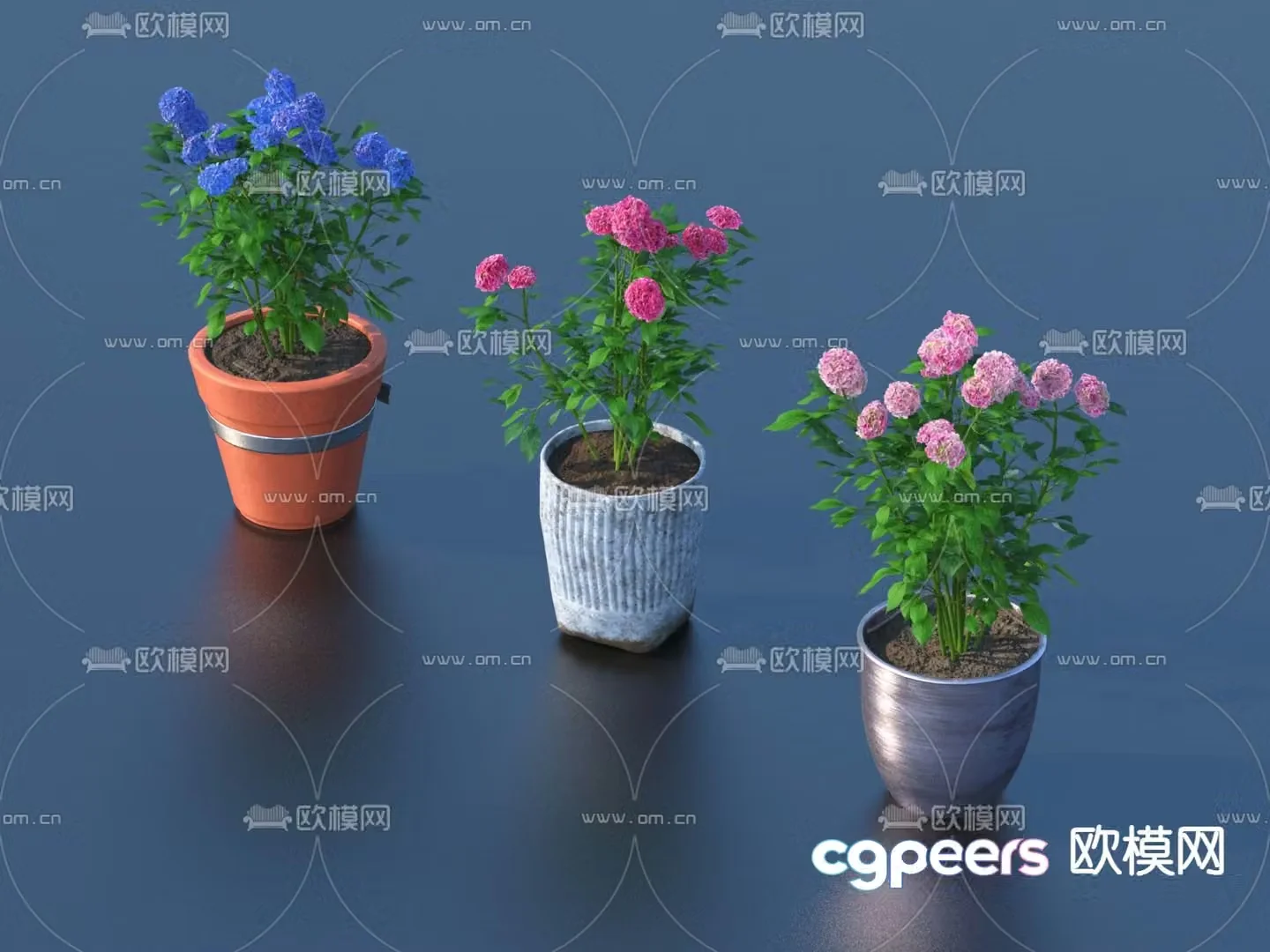 Flower pot pot green plant 3d model