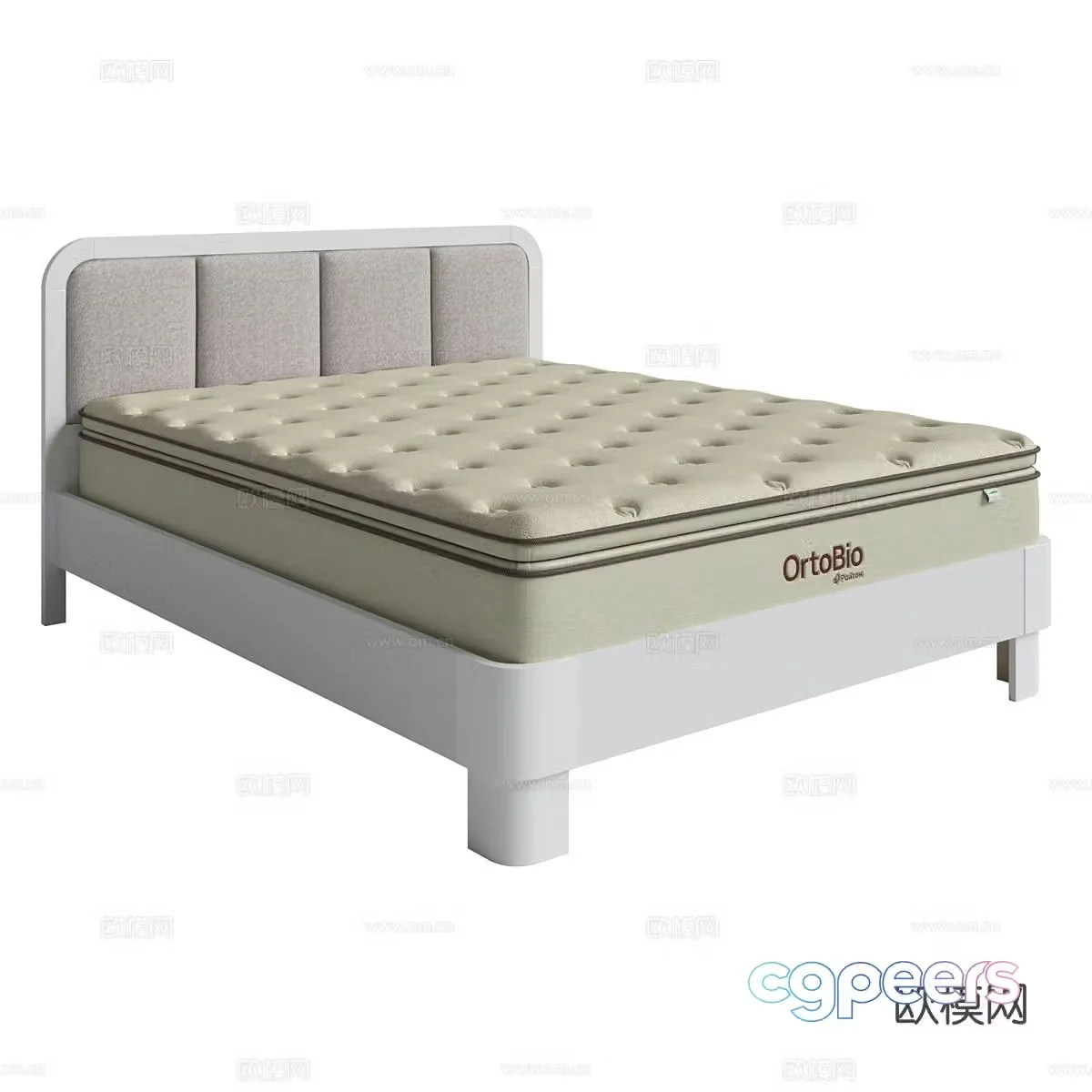Nordic double bed 3d model