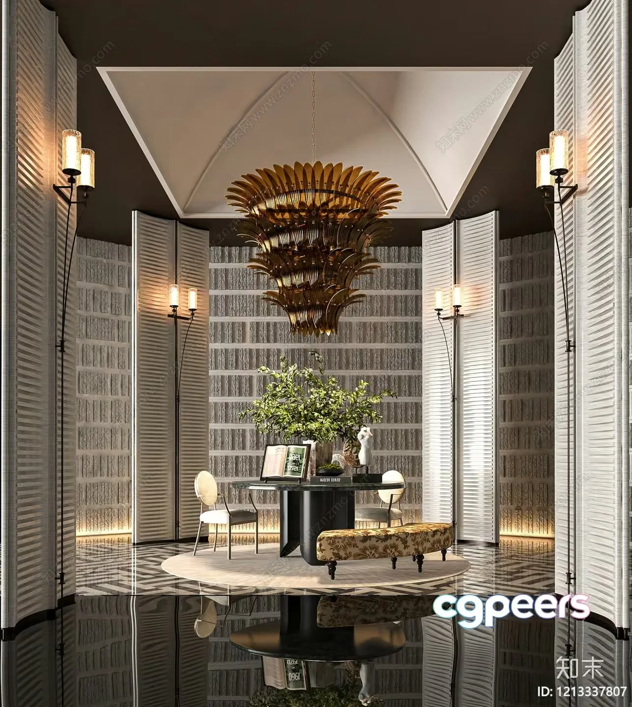 Luxurious Office Space 3D Model – 5005 – VRAY Render