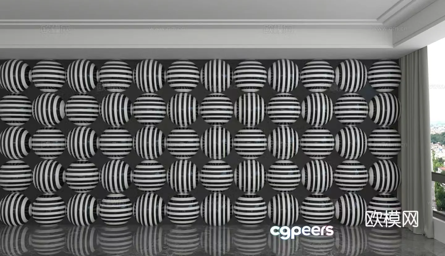 Modern background wall 3d model