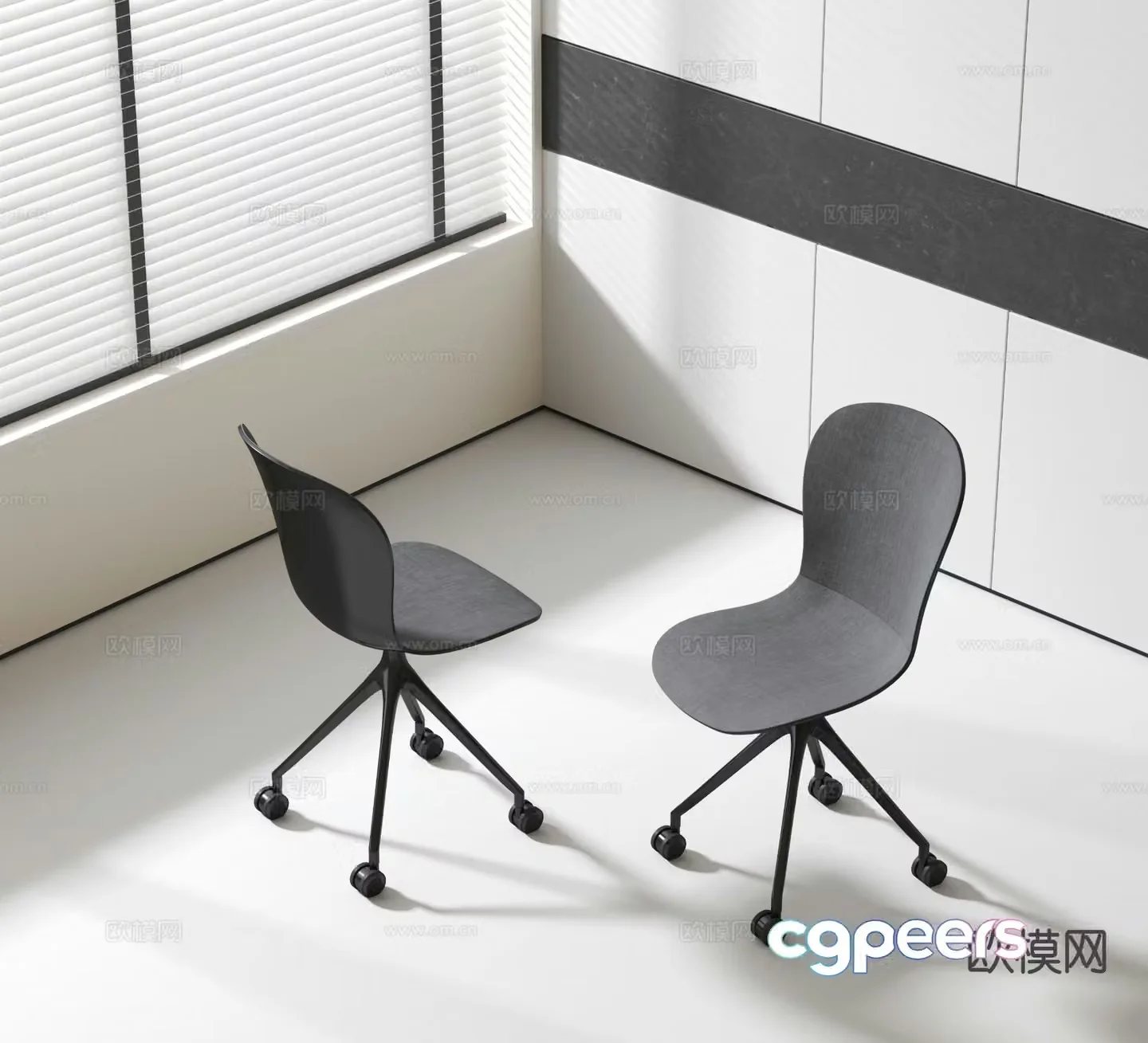 Modern office chair training chair class chair 3d model