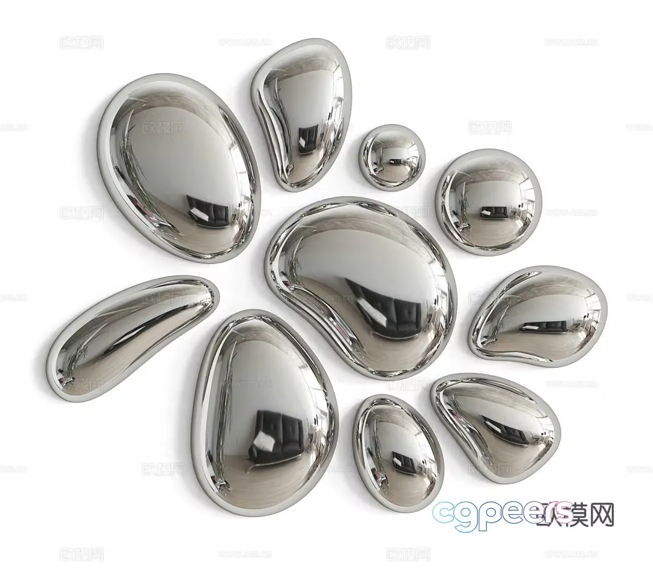 Mirror wall decoration Mirror hanging decoration Mirror hanging accessories Art pendant Art hanging decoration Art wall decoration 3D model